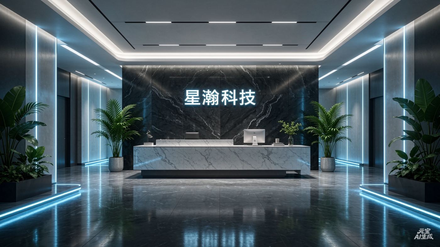 腾龙游戏公司前台接待区与企业形象墙