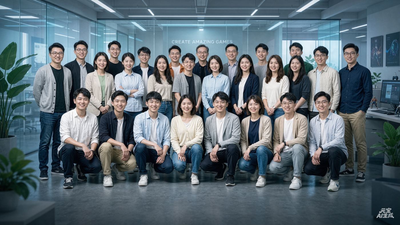 腾龙游戏全体员工团队合影